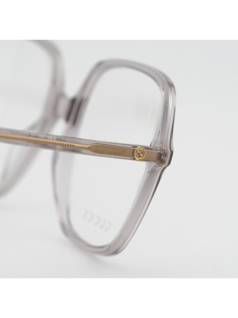 Gucci GG1003O 012 Eyeglasses Transparent Grey 53mm Square Frame - Picture 7 of 11